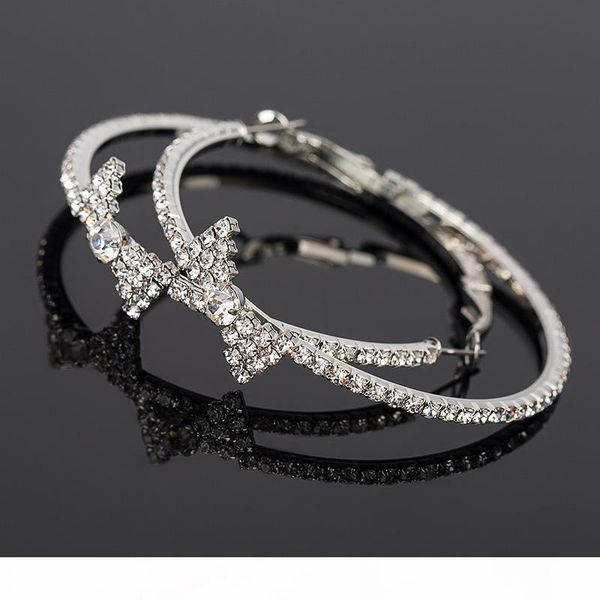 fashion earring crystal bow big circle earrings big circle hoop earrings 2017 for women #e090, Silver
fashion earring crystal bow big circle earrings big circle hoop earrings 2017 for women #e090, Silver