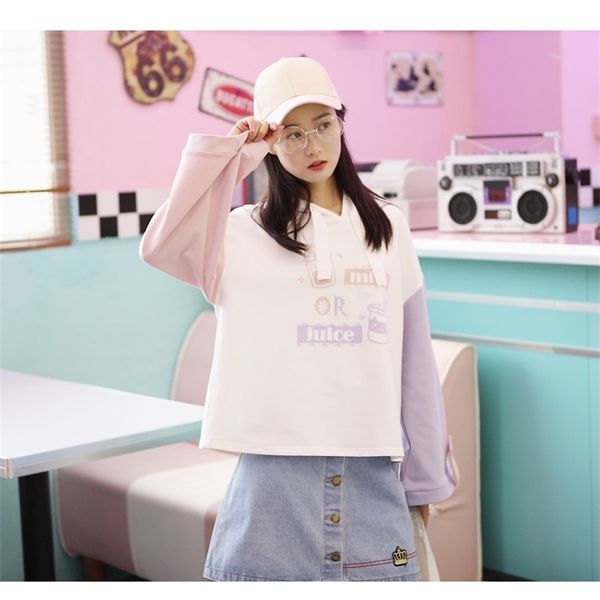 merry pretty cotton women's cartoon print harajuku hoodies sweatshirts spring long sleeve contrast color hooded tracksuits 201203, Black
merry pretty cotton women's cartoon print harajuku hoodies sweatshirts spring long sleeve contrast color hooded tracksuits 201203, Black
