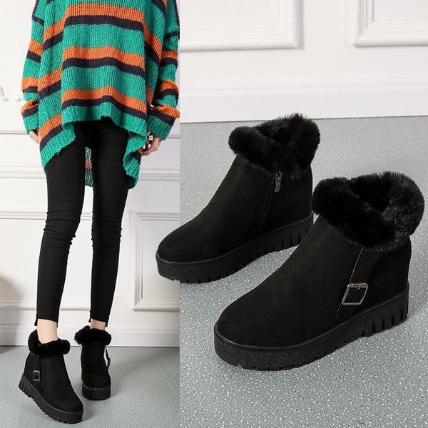 snow boots womens autumn new fashion inner heightening thick-bottomed woolen women's boots plus velvet warm cotton women, Black
snow boots womens autumn new fashion inner heightening thick-bottomed woolen women's boots plus velvet warm cotton women, Black