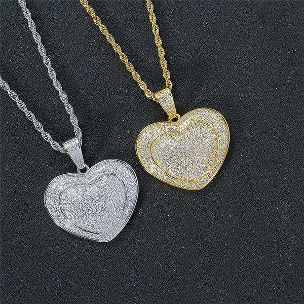gold plated full bling cz stone heart pendant necklace with 24inch rope chain for mens women nice gift, Silver
gold plated full bling cz stone heart pendant necklace with 24inch rope chain for mens women nice gift, Silver
