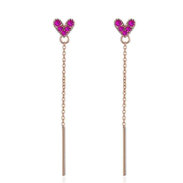 korean fashion red love peach heart long tassel zircon stud earrings for women girl creative earrings valentine's day jewelry, Golden;silver
korean fashion red love peach heart long tassel zircon stud earrings for women girl creative earrings valentine's day jewelry, Golden;silver