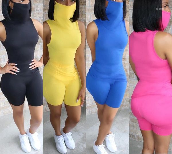 casual women tracksuit with mask set jumpsuit summer sleeveless solid playsuit short sport fitness outfits cool girls streetwear1, Black;white
casual women tracksuit with mask set jumpsuit summer sleeveless solid playsuit short sport fitness outfits cool girls streetwear1, Black;white