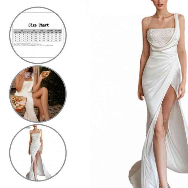 stylish one shoulder high split dress women solid color dress one shoulder for formal occasion, Black;gray
stylish one shoulder high split dress women solid color dress one shoulder for formal occasion, Black;gray