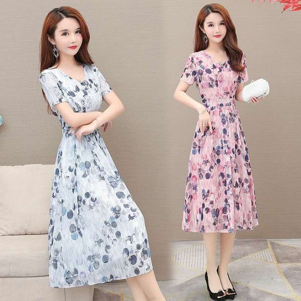 Summer Chiffon Floral Print Short Sleeve V-neck Tea-length A-line Plus Size Light Green White Gray Pink Cocktail Dress party
Summer Chiffon Floral Print Short Sleeve V-neck Tea-length A-line Plus Size Light Green White Gray Pink Cocktail Dress party