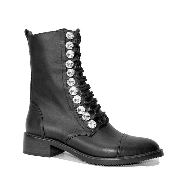boots ins woman black leather lace-up front fastening flat heel crystal-embellished ankle
boots ins woman black leather lace-up front fastening flat heel crystal-embellished ankle