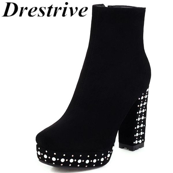 drestrive women's ankle boots beaded flock round toe zipper platform 2020 winter shoes big size 43 high heels 10.5 cm, Black
drestrive women's ankle boots beaded flock round toe zipper platform 2020 winter shoes big size 43 high heels 10.5 cm, Black