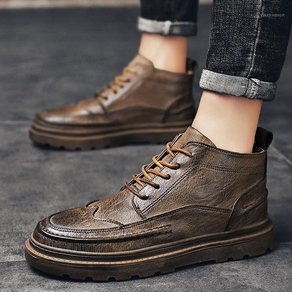 autumn men ankle boots outdoor fashion luxury lace up high rubber cowboy boots men brogue men's o41, Black
autumn men ankle boots outdoor fashion luxury lace up high rubber cowboy boots men brogue men's o41, Black