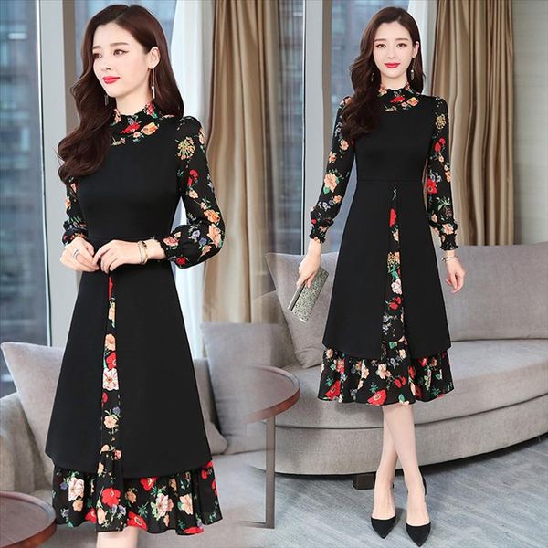 2021 vintage print chiffon long sleeve dresses autumn winter new 4xl plus size black bodycon dress elegant women party vestidos, Black;gray
2021 vintage print chiffon long sleeve dresses autumn winter new 4xl plus size black bodycon dress elegant women party vestidos, Black;gray