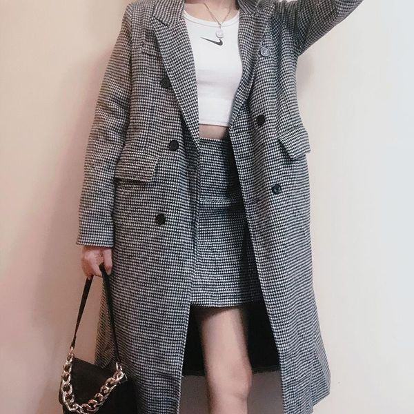 vintage womens blazer suit streetwear 2020 double breasted long tweed suit jacket+a line skirts korean ladies 2 piece set, White
vintage womens blazer suit streetwear 2020 double breasted long tweed suit jacket+a line skirts korean ladies 2 piece set, White