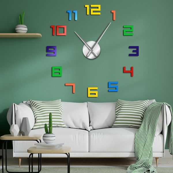 colorful rainbow colors giant multicoloured arylic diy wall big numbers home decor clock 1008
colorful rainbow colors giant multicoloured arylic diy wall big numbers home decor clock 1008