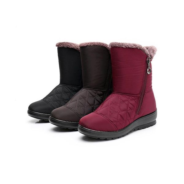 2020 boots women winter boots snow shoes warm plush bottom ankle zipper solid color larger sizes 35-41, Black 
2020 boots women winter boots snow shoes warm plush bottom ankle zipper solid color larger sizes 35-41, Black