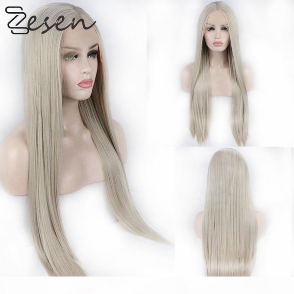 zesen ash blonde silk straight heat resistant fiber synthetic wig lace front wigs for women with natural hairline and baby hair, Black
zesen ash blonde silk straight heat resistant fiber synthetic wig lace front wigs for women with natural hairline and baby hair, Black