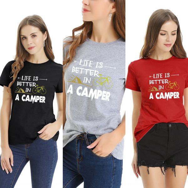 women's loose t-shirt crew neck life is better in a camper short sleeve t-shirt for women 6b2v2, White
women's loose t-shirt crew neck life is better in a camper short sleeve t-shirt for women 6b2v2, White