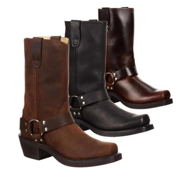 boots vertvie women leather mid calf retro slip on med heels winter motorcycle vintage round toe cowboy botas de mujer, Black
boots vertvie women leather mid calf retro slip on med heels winter motorcycle vintage round toe cowboy botas de mujer, Black