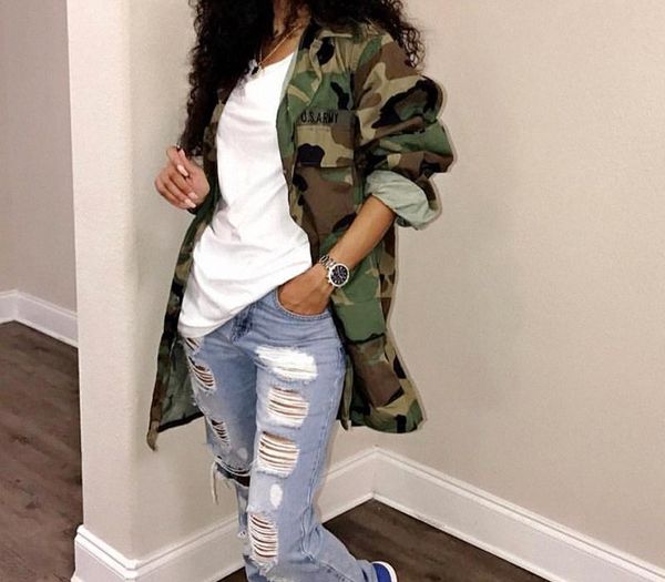 women long coat oversized casual mini dress military ladies jacket cotton plus size club coat party army green camouflage y200101, Black;brown
women long coat oversized casual mini dress military ladies jacket cotton plus size club coat party army green camouflage y200101, Black;brown