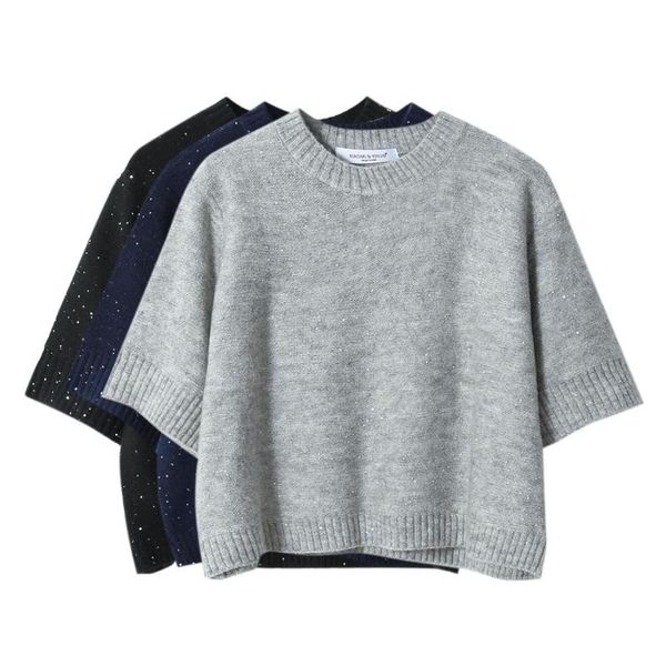 women's sweaters 2021sweater female jumpers solid basic sweater korean style loose women pullover casual half long sleeve knit, White;black
women's sweaters 2021sweater female jumpers solid basic sweater korean style loose women pullover casual half long sleeve knit, White;black