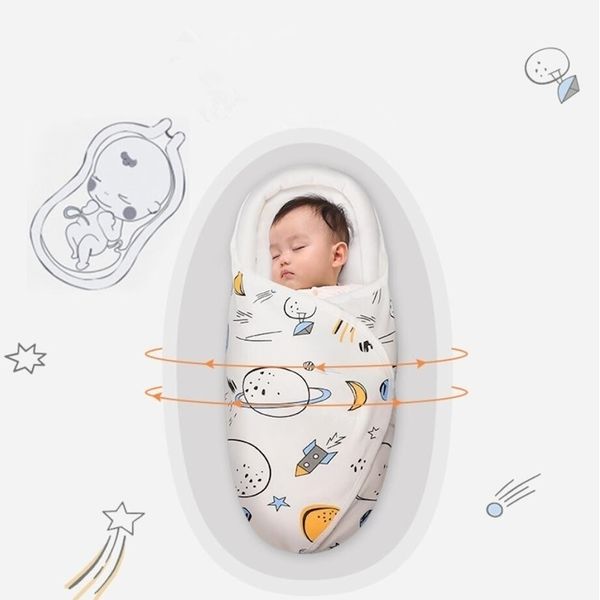 0-2m Newborn Baby Cotton Blanket Swaddle Boy Space Dinosaur Blankets Toddler Sleeping Bags Sleep Sack Little Baby Stroller Wrap Y201009