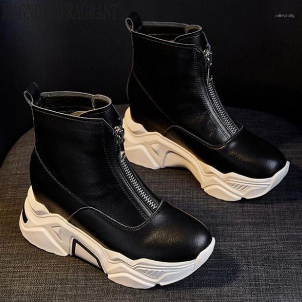 women front zipper platform boots winter shoes ankle boots sneaker genuine leather female casual short woman shoes y4881, Black
women front zipper platform boots winter shoes ankle boots sneaker genuine leather female casual short woman shoes y4881, Black