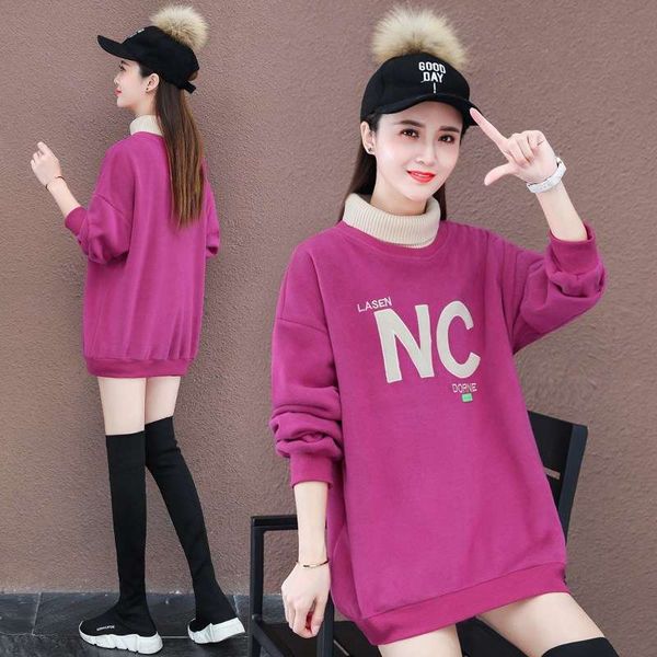 autumn and winter mid length high neck sweater women's plush thickening 2020 new loose korean foreign style warm jacket, Black
autumn and winter mid length high neck sweater women's plush thickening 2020 new loose korean foreign style warm jacket, Black
