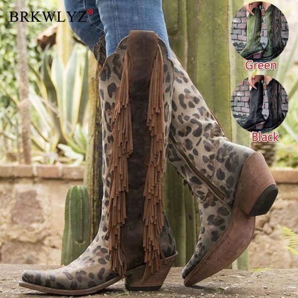new women leather boots vintage tassel leopard boots riding tall autumn winter warm pointed toe ladies cowboy, Black
new women leather boots vintage tassel leopard boots riding tall autumn winter warm pointed toe ladies cowboy, Black