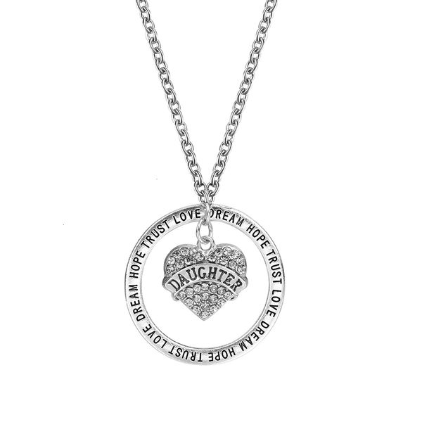 factory price english letter daughter mom engraved teacher's necklace diamond sister charm forever in heart pendant, Silver
factory price english letter daughter mom engraved teacher's necklace diamond sister charm forever in heart pendant, Silver