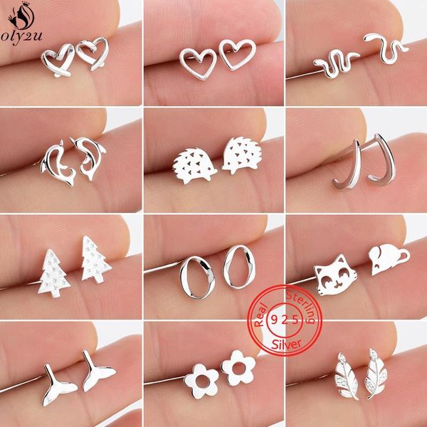 stud real 925 sterling silver heart earrings for women korean small dolphins snake leaf flower earings jewelry accessorie, Golden;silver
stud real 925 sterling silver heart earrings for women korean small dolphins snake leaf flower earings jewelry accessorie, Golden;silver