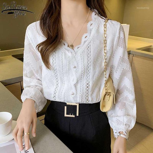2020 fashion women blouses elegant chiffon blouse lantern long sleeve white vintage loose woman's v-neck lace shirts blusa 109821
2020 fashion women blouses elegant chiffon blouse lantern long sleeve white vintage loose woman's v-neck lace shirts blusa 109821