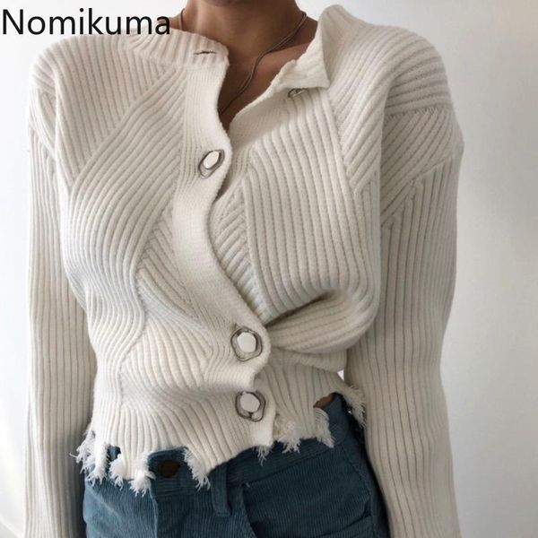 women's knits & tees nomikuma korean chic elegant cardigan women solid color long sleeve knitted single breasted casual autumn sweater, White
women's knits & tees nomikuma korean chic elegant cardigan women solid color long sleeve knitted single breasted casual autumn sweater, White
