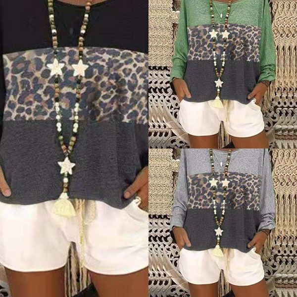 women's long-sleeved with leopard print stitching in autumn 2020 women's long-sleeved with leopard t-shirt t-shirt print stitching, White
women's long-sleeved with leopard print stitching in autumn 2020 women's long-sleeved with leopard t-shirt t-shirt print stitching, White
