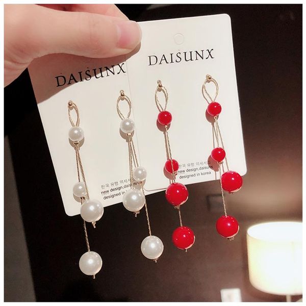 2021 new fashion earrings wild simple temperament exaggerated large pearl tassel long section beads earrings, Silver
2021 new fashion earrings wild simple temperament exaggerated large pearl tassel long section beads earrings, Silver