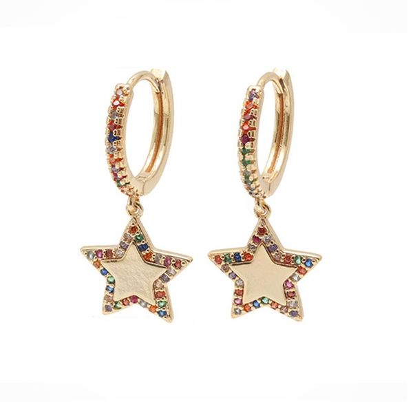 fashion cute colorful star earrings pave rainbow cz crystal star hoop earrings for women fashhion jewelry 2020, Golden;silver
fashion cute colorful star earrings pave rainbow cz crystal star hoop earrings for women fashhion jewelry 2020, Golden;silver