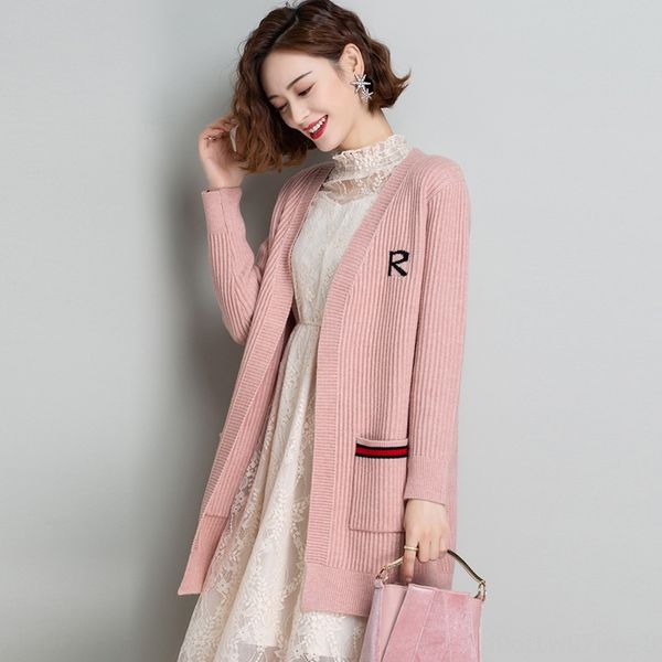 women's knitted cardigan coat sweater with medium long striped pocket and long sleeve autumn dress looks thin and easy to wear sweater, White;black
women's knitted cardigan coat sweater with medium long striped pocket and long sleeve autumn dress looks thin and easy to wear sweater, White;black