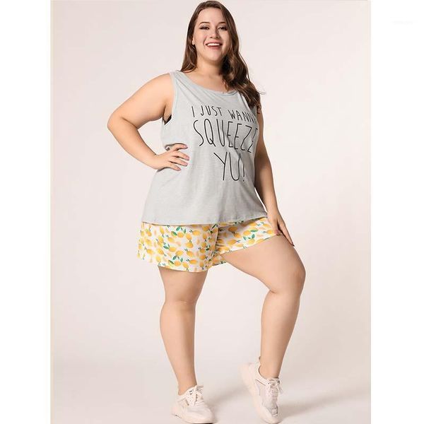whzhm letters printed sets women grey long and lemon printed short pants plus size 3xl 4xl sleeveless feminina sets summer1, Gray
whzhm letters printed sets women grey long and lemon printed short pants plus size 3xl 4xl sleeveless feminina sets summer1, Gray