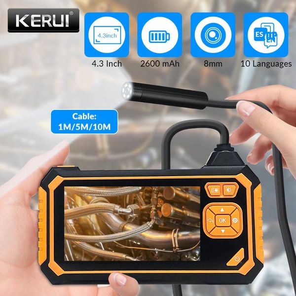 kerui 8 mm 720p 4.3 inch screen inspection camera with monitor handheld ip67 snake camera with 6 led borescope
kerui 8 mm 720p 4.3 inch screen inspection camera with monitor handheld ip67 snake camera with 6 led borescope