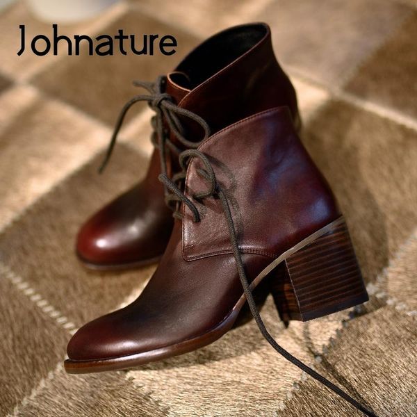 johnature ankle women boots genuine leather lace-up 2020 new autumn winter shoes sewing round toe casual handmade platform boots, Black
johnature ankle women boots genuine leather lace-up 2020 new autumn winter shoes sewing round toe casual handmade platform boots, Black