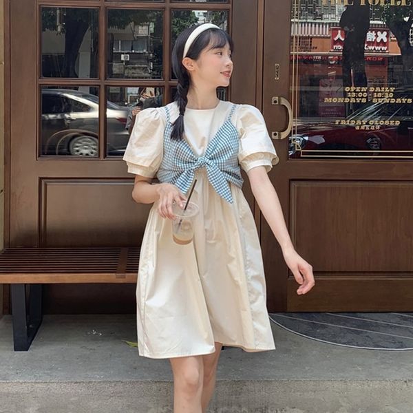 французский стиль женщины пузырь рукав платья платье dressnational dress2020 новой корейской версии летом маленький и тонкий темперамент реб, Black;gray