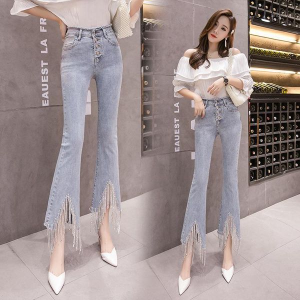 diamond chain fringed denim jeans woman trousers irregular micro flared breasted pants high waist jeans streetwear1, Blue
diamond chain fringed denim jeans woman trousers irregular micro flared breasted pants high waist jeans streetwear1, Blue