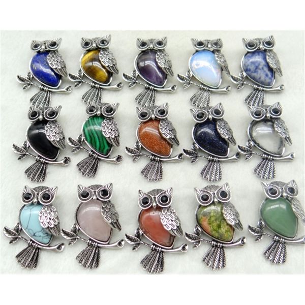 vintage silver plated owl natural stone opal turquoises quartz crystal lapis brooch pendant for diy jewelry making accessories 201009, Gray
vintage silver plated owl natural stone opal turquoises quartz crystal lapis brooch pendant for diy jewelry making accessories 201009, Gray