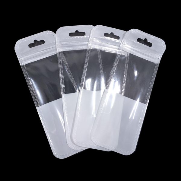 100pcs Lot White Reclosable Zip Lock Bag With Hang Hole Electronic Accessories Jewelry Storage Bags Clear Window Design 9 Sizes H Bbycvp