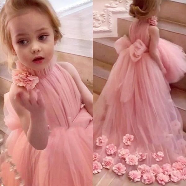 lovely kids hi-lo tulle pink flower girl dresses for wedding high neck sweep train 3d floral applique first communion dresses, Red;yellow
lovely kids hi-lo tulle pink flower girl dresses for wedding high neck sweep train 3d floral applique first communion dresses, Red;yellow