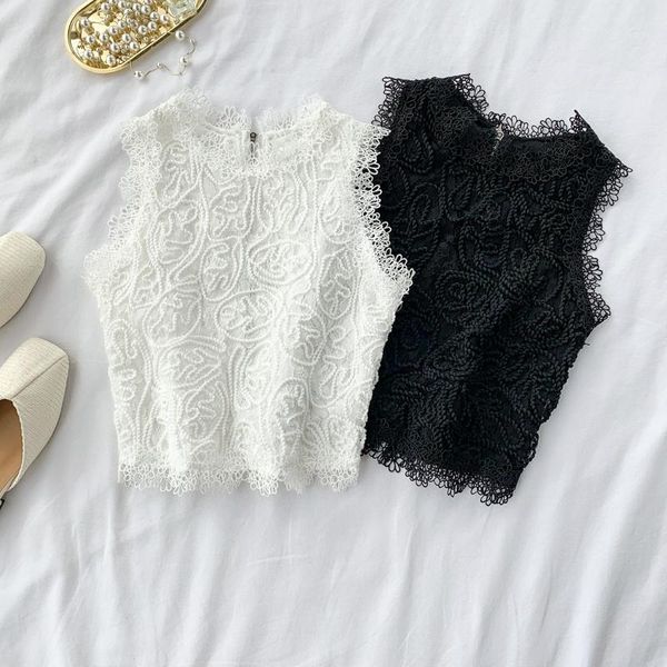 woman vest strap o-neck sleeveless lace short for office solid embroidery hollow out zippers loose female tank 1, White
woman vest strap o-neck sleeveless lace short for office solid embroidery hollow out zippers loose female tank 1, White
