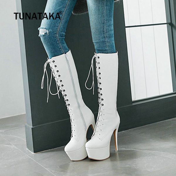 patent leather women knee high boots winter platform extreme stiletto high heels boots zip boots lace-up woman shoes 2019 t200425, Black
patent leather women knee high boots winter platform extreme stiletto high heels boots zip boots lace-up woman shoes 2019 t200425, Black