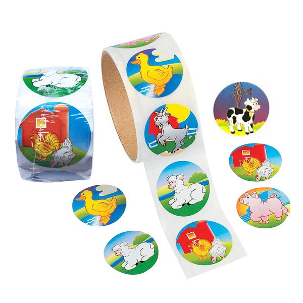 1.5 inch multicolored farm animal stickers roll, 2pcs kids' reward stickers rolls (100 stickers per roll
1.5 inch multicolored farm animal stickers roll, 2pcs kids' reward stickers rolls (100 stickers per roll