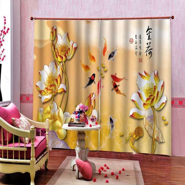 custom modern chinese style lotus carp 3d golden background sunshade window curtains for living room bedroom1
custom modern chinese style lotus carp 3d golden background sunshade window curtains for living room bedroom1