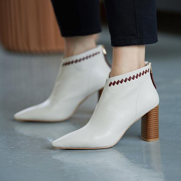 boots elegant women ankle fashion genuine leather high heels zipper wedding working dress shoes woman, Black
boots elegant women ankle fashion genuine leather high heels zipper wedding working dress shoes woman, Black