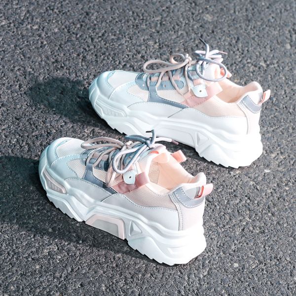 women's chunky sneakers 2020 fashion platform lace up breathable air vulcanize women female trainers dad shoes c1011, Black;white
women's chunky sneakers 2020 fashion platform lace up breathable air vulcanize women female trainers dad shoes c1011, Black;white