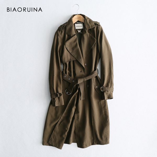 biaoruina women classic solid long trench coat female doube breasted trench sashes england style turn-down collar outerwear t200319, Tan;black
biaoruina women classic solid long trench coat female doube breasted trench sashes england style turn-down collar outerwear t200319, Tan;black