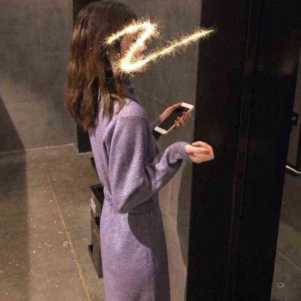casual dresses autumn and winter 2022 women's purple medium length knitted sweater overcoat, with bottom knee dresses inside, Black;gray
casual dresses autumn and winter 2022 women's purple medium length knitted sweater overcoat, with bottom knee dresses inside, Black;gray