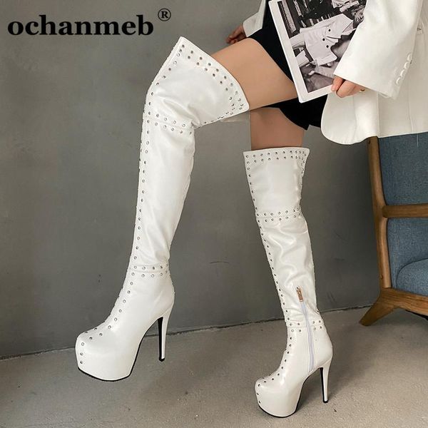 ochanmeb stiletto heels celebrity white crotch boots women rivets platform over the knee thigh boot night club runway shoes, Black
ochanmeb stiletto heels celebrity white crotch boots women rivets platform over the knee thigh boot night club runway shoes, Black