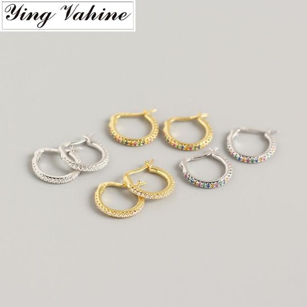 hoop & huggie ying vahine 100% 925 sterling silver multicolor zircons small geometric round earrings for women, Golden;silver
hoop & huggie ying vahine 100% 925 sterling silver multicolor zircons small geometric round earrings for women, Golden;silver